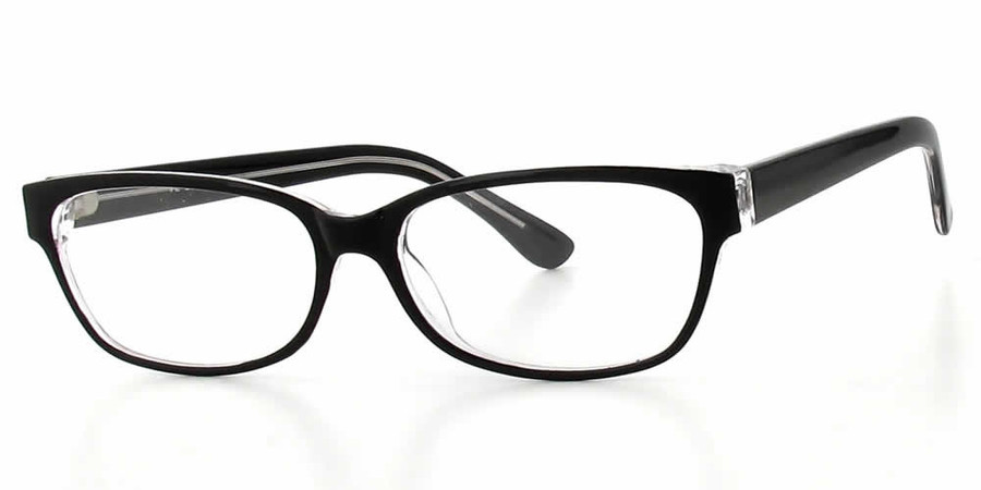 Profile View of Calabria Soho by Vivid 1009 Designer Blue Light Blocking Glasses Black Crystal