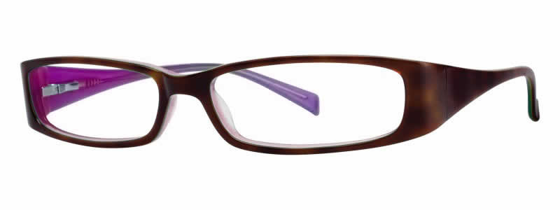 Profile View of Calabria Splash by Vivid 52 Designer Blue Light Blocking Glasses Tortoise Purple