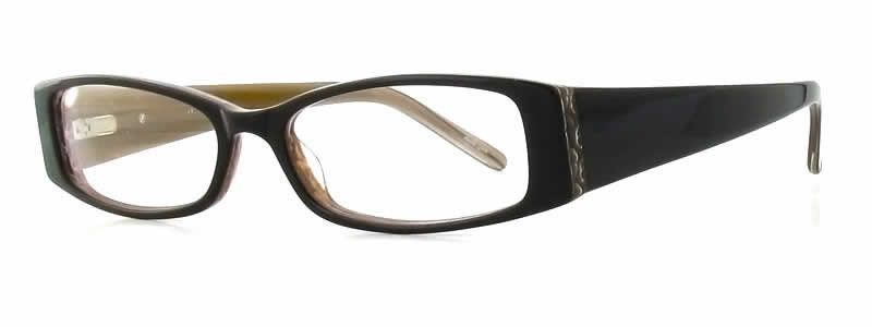Profile View of Calabria Vivid 747 Designer Blue Light Blocking Glasses Black Brown Ladies 52mm