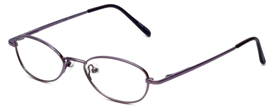 Profile View of Flex Collection Designer Blue Light Blocking Glasses FL-76 in Purple 46mm Oval