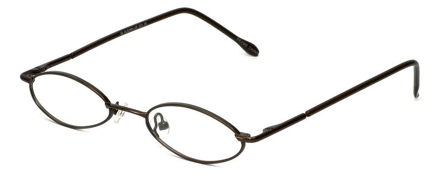 Profile View of FlexPlus Collection Designer Blue Light Block Glasses Model 101 Shiny-Brown 45mm