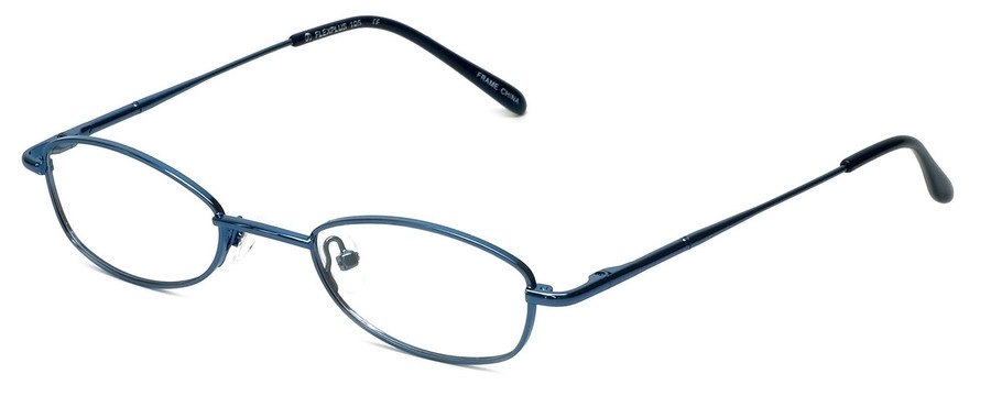 Profile View of FlexPlus Collection Designer Blue Light Blocking Glasses Model 105 in Blue 45mm