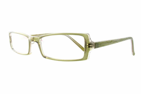 Profile View of Moda Vision Designer Blue Light Block Glasses T8010 Green Unisex Rectangle 53mm