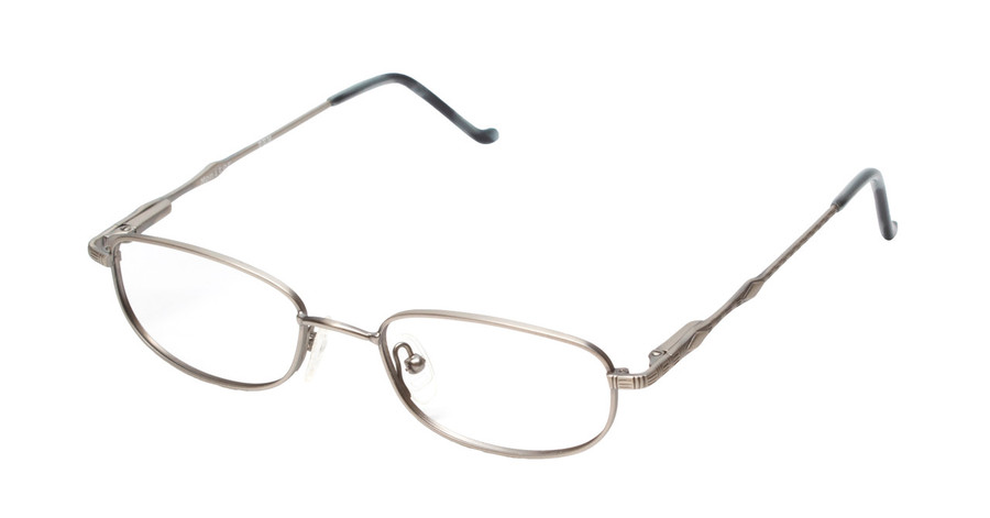 Profile View of Reptile Designer Blue Light Blocking Glasses Monitor in Pewter Unisex Oval 53mm