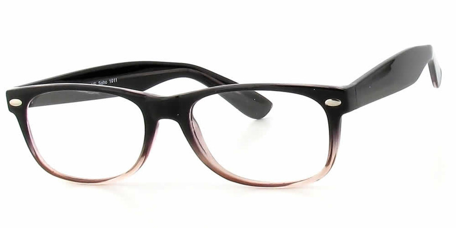 Profile View of Calabria Soho by Vivid 1011 Designer Progressive Blue Light Glasses Black Grey