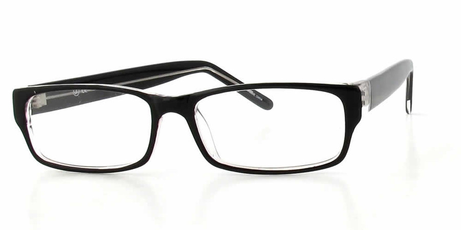 Profile View of Calabria Soho by Vivid 85 Designer Progressive Blue Light Glasses Black Crystal