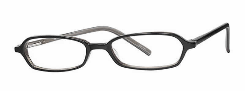 Profile View of Calabria Vivid 721 Designer Progressive Lens Blue Light Glasses in Black Grey