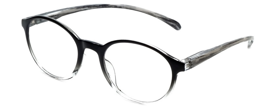 Profile View of Calabria R770 Neck Hanging Designer Blue Light Blocking Glasses Oval Black 57 mm