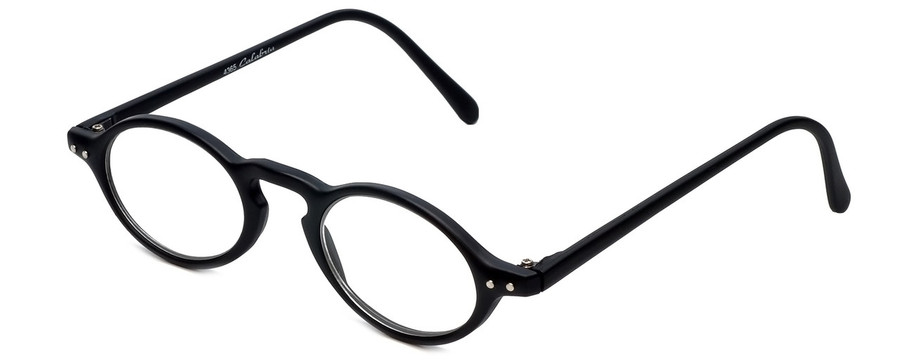 Profile View of Calabria 4365 Oval Designer Progressive Blue Light Glasses in Matte Black 42 mm