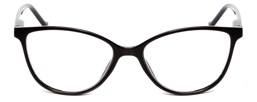Front View of Calabria MDR8004 Women Cateye Full Rim 49mm Designer Reading Glasses Gloss Black