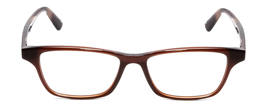 Front View of Jones NY J230 Ladies Square Designer Reading Glasses Brown Alligator Print 48 mm