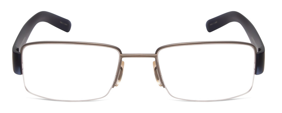 Front View of Porsche P8203-C Unisex Semi-Rimless Designer Reading Glasses Titanium Blue 54 mm