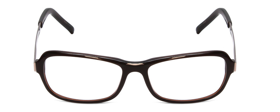 Front View of Porsche Design P8207-A Unisex Cateye Designer Reading Glasses in Dark Brown 53mm