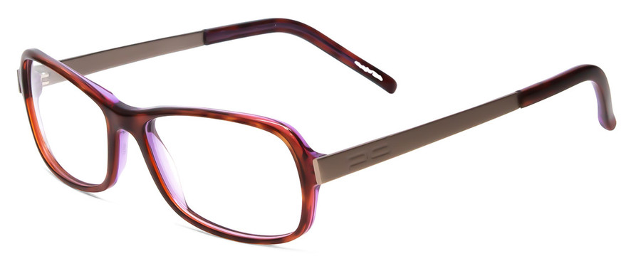Profile View of Porsche P8207-D Cateye Designer Reading Glasses Havana Aubergine Red Silver 53mm