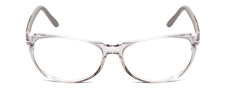 Front View of Porsche Design P8246-D Unisex Oval Designer Reading Glasses in Crystal Grey 56mm