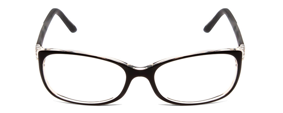 Front View of Porsche Designs P8247-A Unisex Oval Designer Reading Glasses Black Crystal 55 mm