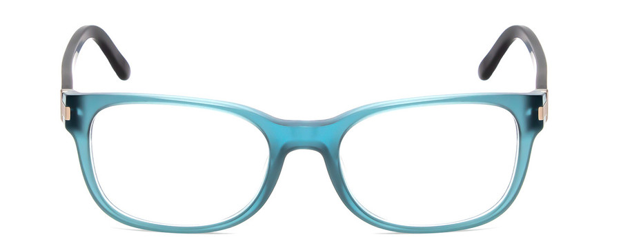 Front View of Porsche P8250-C Oval Designer Reading Glasses Crystal Azure Aqua Blue Black 55mm