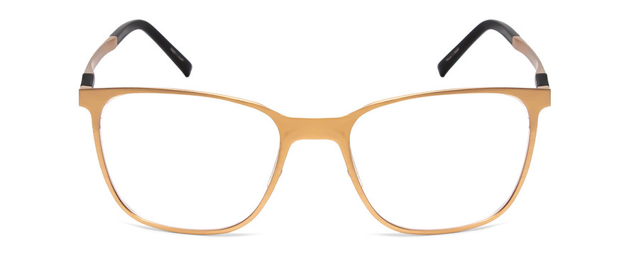 Front View of Porsche Designs P8275-B Unisex Square Reading Glasses in Satin Gold Black 55 mm