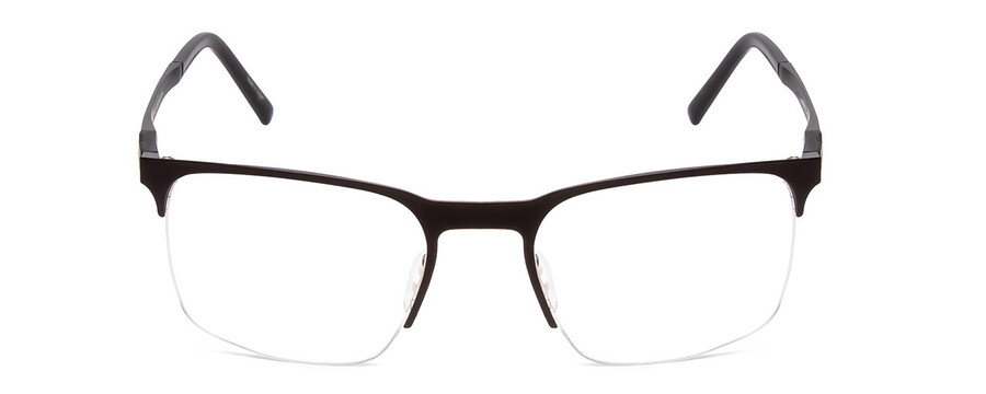 Front View of Porsche Designs P8277-A Unisex Semi-Rimless Designer Reading Glasses Black 54 mm