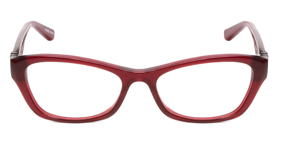 Front View of Jones New York J226 Unisex Cateye Designer Reading Glasses in Burgundy Red 50 mm