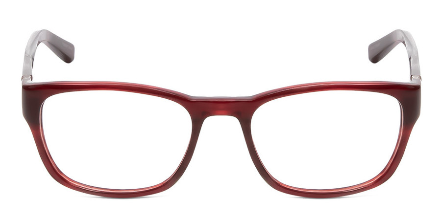 Front View of Jones New York J748 Unisex Oval Designer Reading Glasses in Ruby Red Silver 51mm