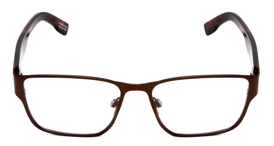 Front View of SPY Optic Jett Square Metal Designer Reading Glasses in Mahogany Red Mojave 54mm