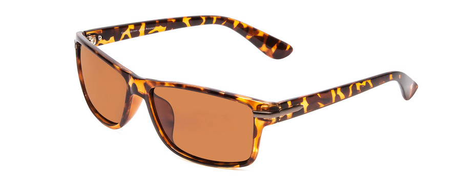 Profile View of Coyote P-43 Unisex Designer Polarized Sunglasses Dark Tortoise Havana/Brown 58mm