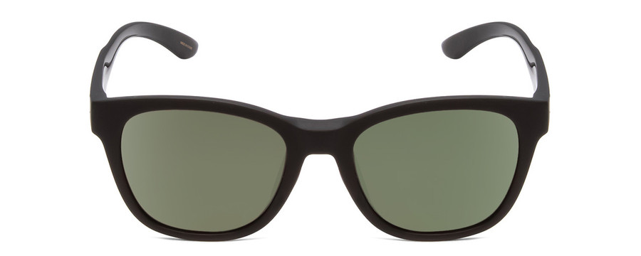 Front View of Smith Caper Women Cateye Sunglasses in Black/ChromaPop Polarized Gray Green 53mm