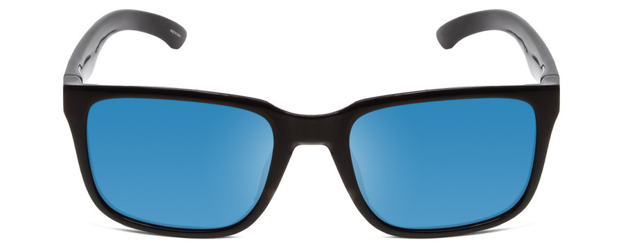 Front View of Smith Headliner Unisex Sunglasses in Black/ChromaPop Polarized Blue Mirror 55 mm