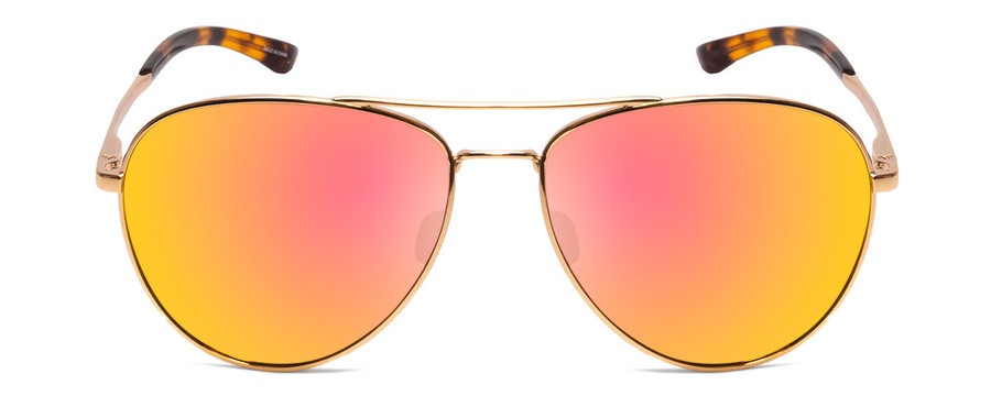 Front View of Smith Layback Unisex Aviator Sunglasses Rose Gold ChromaPop Polarize Mirror 60mm