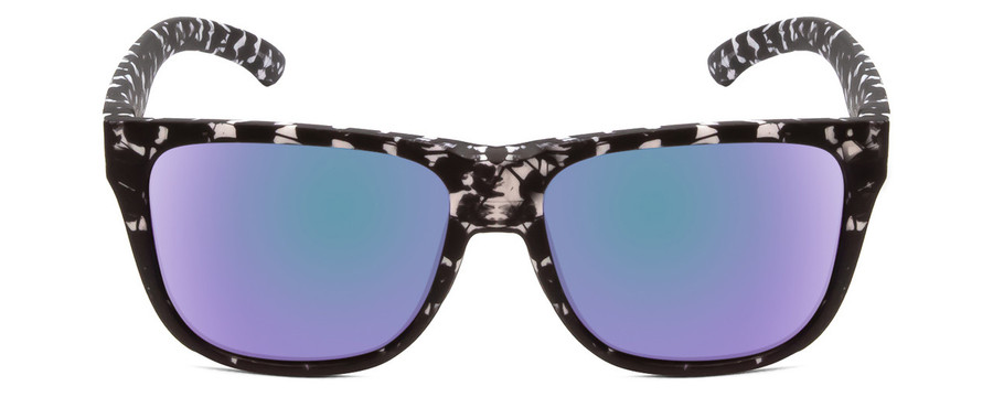 Front View of Smith Lowdown 2 Sunglasses Black Marble Tortoise/CP Polarized Purple Mirror 55mm