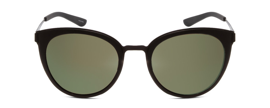 Front View of Smith Somerset Women Cateye Sunglasses Black/ChromaPop Polarized Gray Green 53mm