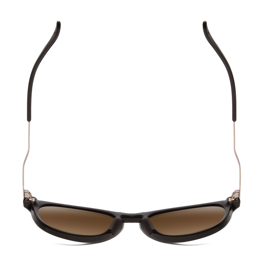 Top View of Smith Wander Unisex Round Sunglasses Black/ChromaPop Polarized Gray Green 55 mm