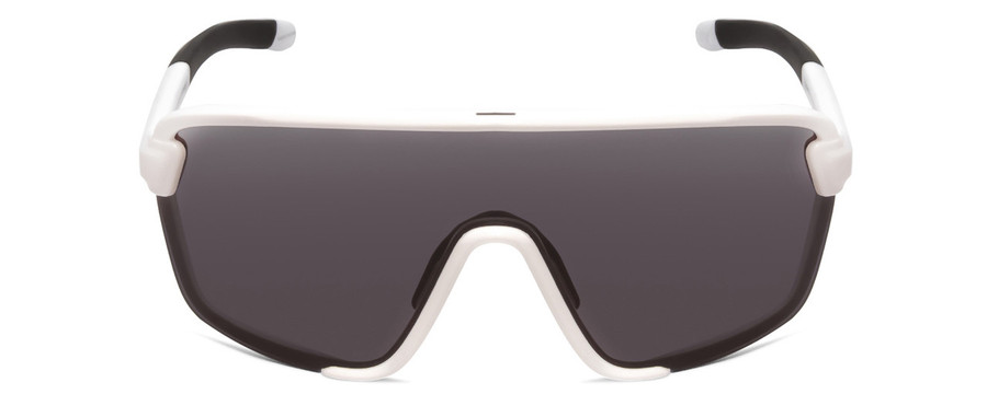 Front View of Smith Bobcat Oversized Semi-Rimless Sunglasses White/ChromaPop Black&Clear 150mm