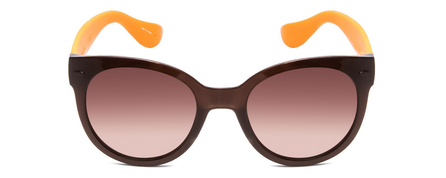 Front View of Havaianas NORONHA/M Ladies Cateye Sunglasses in Brown Orange/Amber Gradient 52mm