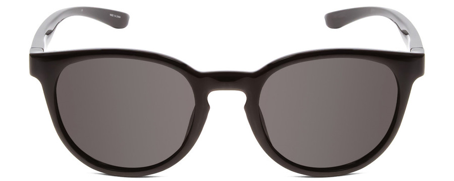 Front View of Smith Eastbank Unisex Round Full Rim Designer Sunglasses Gloss Black & Gray 52mm