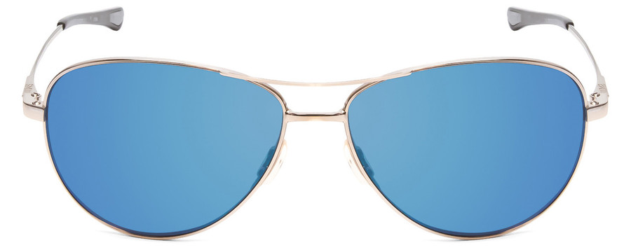 Front View of Smith Langley Aviator Sunglasses in Silver/ChromaPop Polarized Blue Mirror 60 mm