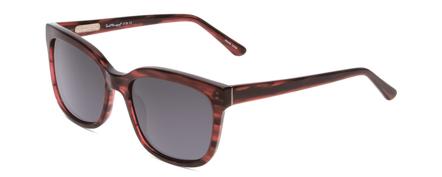 Profile View of Ernest Hemingway H4736 Unisex Cateye Sunglasses Burgundy Red Plum&Blue/Grey 53mm