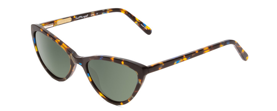 Profile View of Ernest Hemingway H4740 Ladies Cateye Sunglasses in Blue Tortoise&Green/Blue 56mm