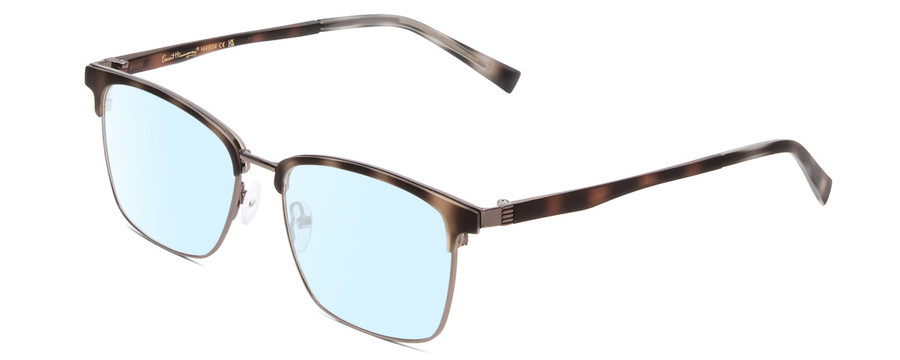 Profile View of Ernest Hemingway H4904 Designer Blue Light Blocking Eyeglasses in Matte Grey Tortoise Havana/Gun Metal Unisex Cateye Full Rim Acetate 55 mm