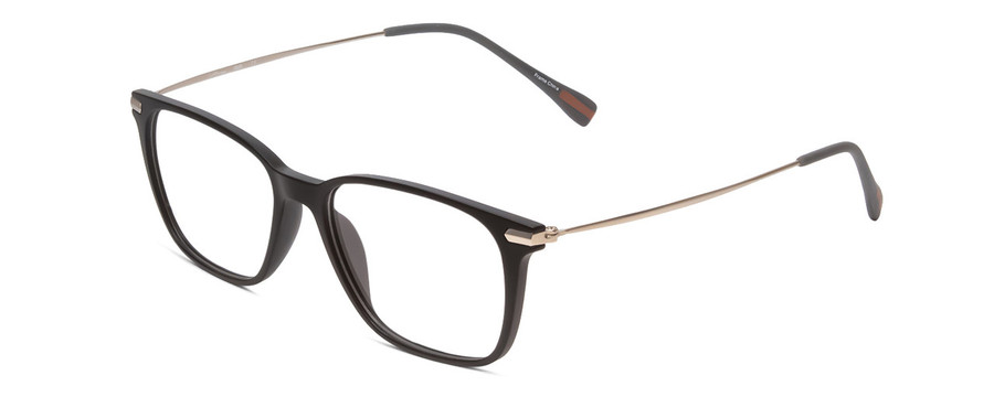 Profile View of Ernest Hemingway H4846 Designer Reading Eye Glasses with Custom Cut Powered Lenses in Matte Black Grey Silver Unisex Cateye Full Rim Acetate 53 mm