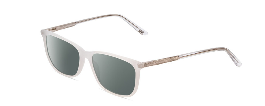 Profile View of Ernest Hemingway H4848 Designer Polarized Sunglasses with Custom Cut Smoke Grey Lenses in Matte/Gloss Clear Crystal Silver Unisex Cateye Full Rim Acetate 54 mm
