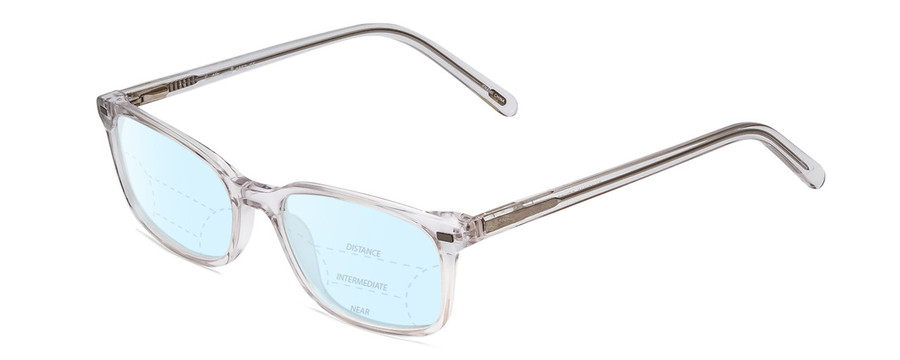 Profile View of Ernest Hemingway H4852 Designer Progressive Lens Blue Light Blocking Eyeglasses in Clear Crystal Silver Glitter Unisex Rectangle Full Rim Acetate 51 mm