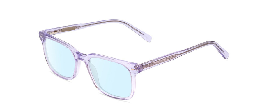 Profile View of Ernest Hemingway H4854 Designer Blue Light Blocking Eyeglasses in Lilac Purple Crystal Patterned Silver Ladies Cateye Full Rim Acetate 54 mm