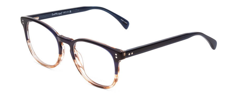 Profile View of Ernest Hemingway H4873 Unisex Cateye Designer Eyeglasses in Navy Blue Fade 51 mm