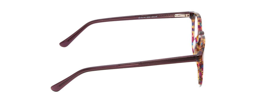 Side View of Ernest Hemingway H4903 Designer Blue Light Blocking Eyeglasses in Demi-Tortoise Havana Mauve Purple Ladies Cateye Full Rim Acetate 49 mm