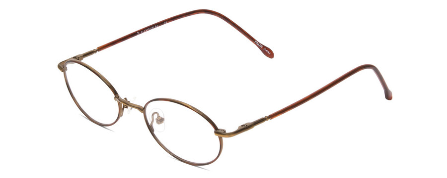 Profile View of Flex Collection 64 Women Reading Glasses Antique Gold/Tortoise Havana Amber 46mm