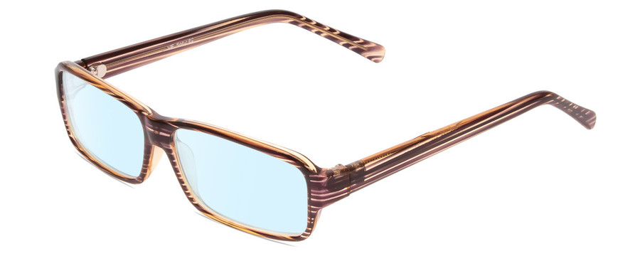 Profile View of Soho 82 Designer Blue Light Blocking Eyeglasses in Sand Grey & Black Marble Unisex Rectangle Full Rim Acetate 55 mm