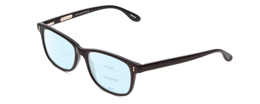 Profile View of Ernest Hemingway H4617 Designer Progressive Lens Blue Light Blocking Eyeglasses in Shiny Black Unisex Cateye Full Rim Acetate 56 mm