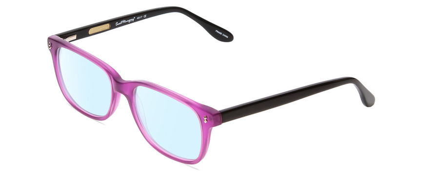 Profile View of Ernest Hemingway H4617 Designer Blue Light Blocking Eyeglasses in Shiny Purple Black Unisex Cateye Full Rim Acetate 56 mm